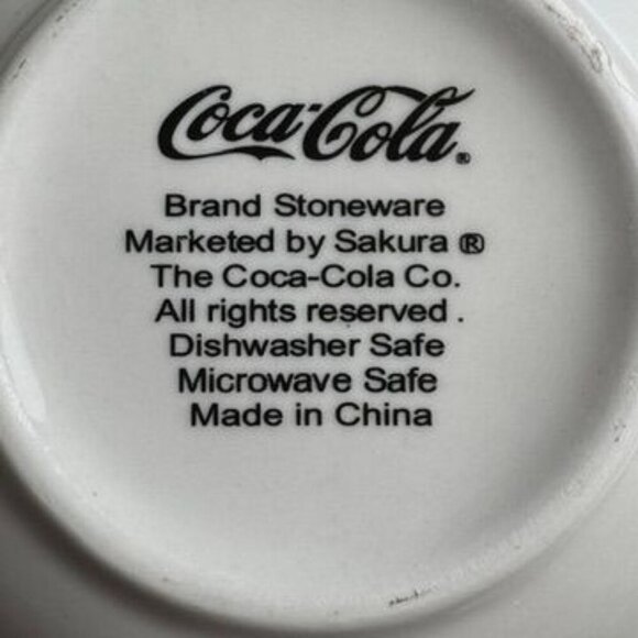 Vtg Coca-Cola Sakura Stoneware 3 Bowl Set Polar Bear 6.5" Soup Cereal 90s y2k - Picture 3 of 9
